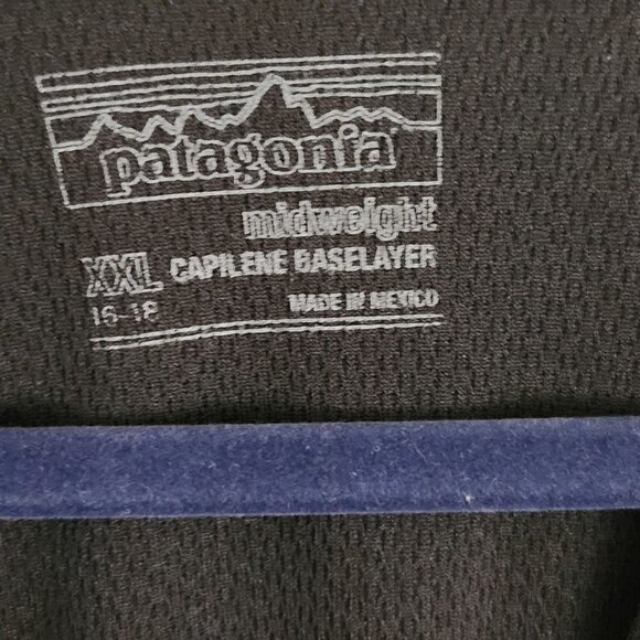 Patagonia Mid Weight Crewneck Capilene Base Layer Black Size Kids XXL - Picture 7 of 8
